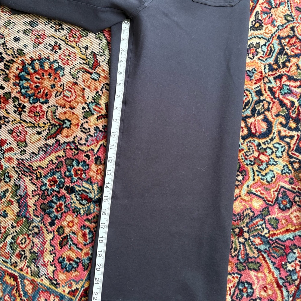 Quince Navy Blue Stretch Wide Leg Cropped Pants - Picture 2 of 10
